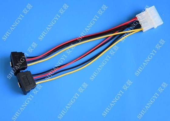 중국 컴퓨터 Molex 4 Pin에서 2 x15 Pin SATA 데이터 케이블 정각 피치 5.08mm 협력 업체