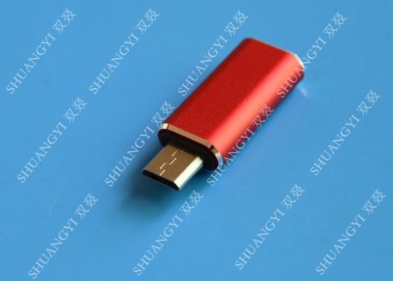 중국 휴대 전화 용 빨간색 USB 3.1 유형 C 남성 투 마이크로 USB 5 핀 마이크로 USB 슬림 협력 업체